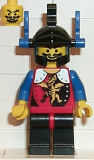 LEGO cas015 Dragon Knights - Knight 2, Black Legs with Red Hips, Black Dragon Helmet, Blue Plumes
