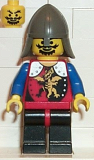 LEGO cas016 Dragon Knights - Knight 2, Black Legs with Red Hips, Dark Gray Neck-Protector