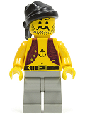LEGO pi012 Pirate Anchor Shirt, Light Gray Legs, Black Bandana
