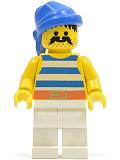 LEGO pi019 Pirate Blue / White Stripes Shirt, White Legs, Blue Bandana