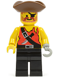 LEGO pi024 Pirate Shirt with Knife, Black Legs, Brown Pirate Triangle Hat
