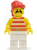 LEGO pi045 Pirate Red / White Stripes Shirt, White Legs, Red Bandana
