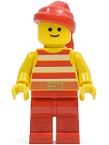 LEGO pi046 Pirate Red / White Stripes Shirt, Red Legs, Red Bandana