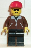 LEGO trn021 Jacket Brown - Black Legs, Red Cap