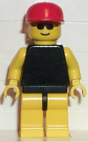LEGO trn037 Plain Black Torso with Yellow Arms, Yellow Legs, Sunglasses, Red Cap
