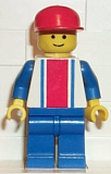LEGO trn040 Vertical Lines Red & Blue - Blue Arms - Blue Legs, Red Cap